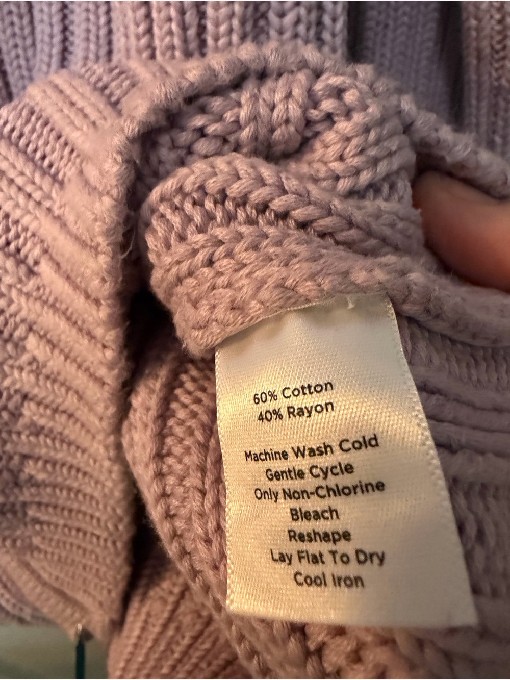 Women’s Talbots Lavender Purple Ribbed Zip Front Cardigan Sweater Mock Neck Sz M - Picture 6 of 7